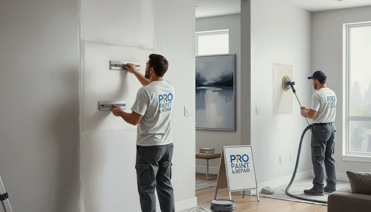 New Orleans, LA drywall repair crew fixing cracks, holes, and water damage for a painting service