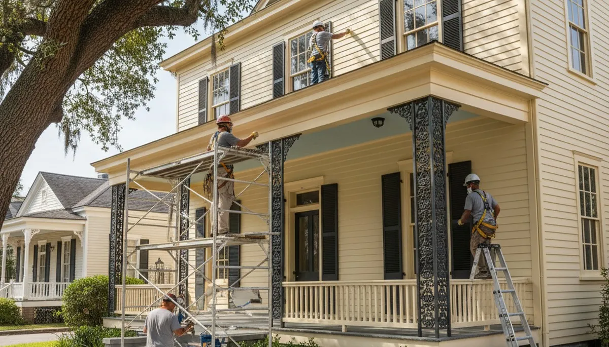 Painting contractor in New Orleans, LA completing professional interior painting service